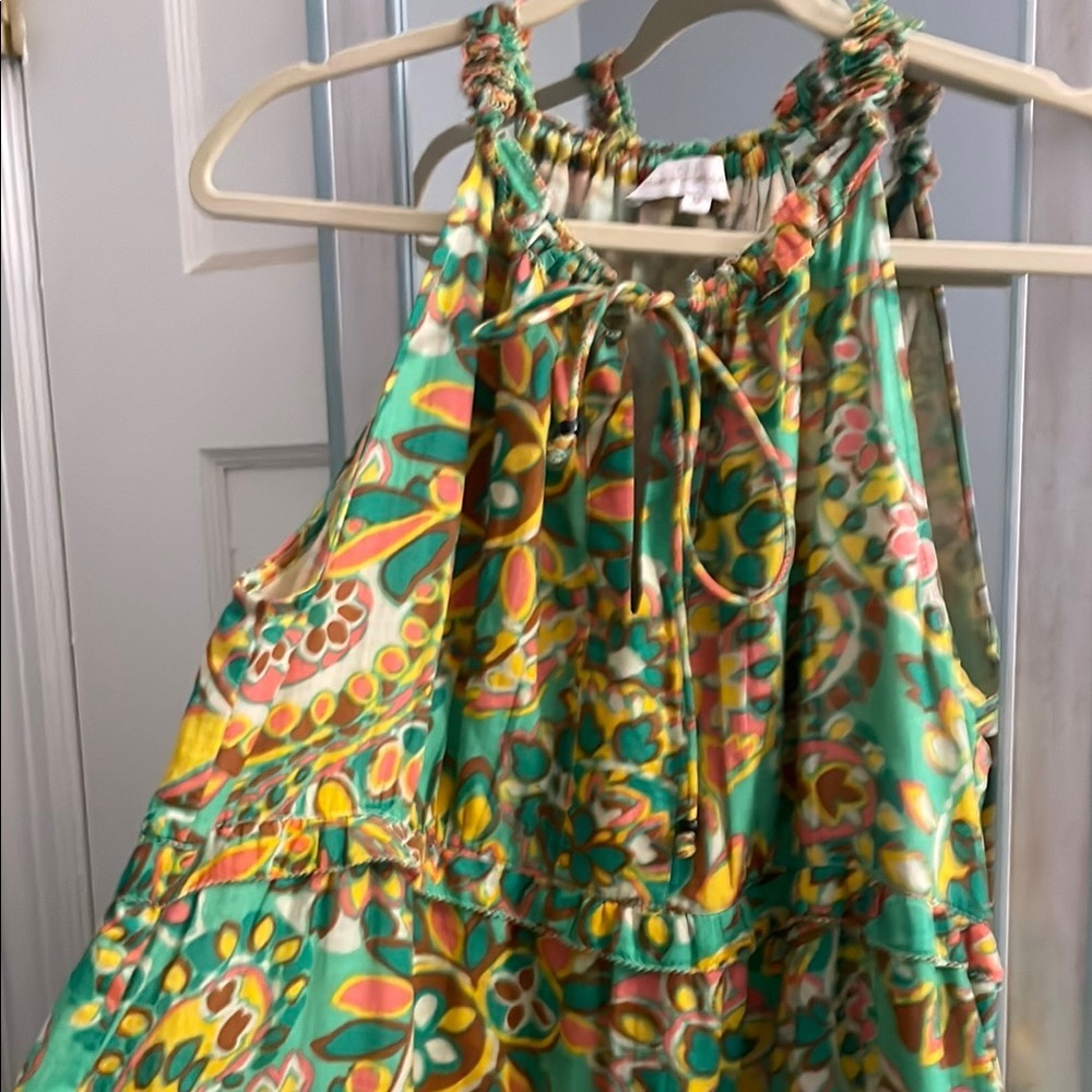 House of Harlow 1960 Green and Yellow Halter Sundress NEVER WORN, LOVE!! - Picture 5 of 8